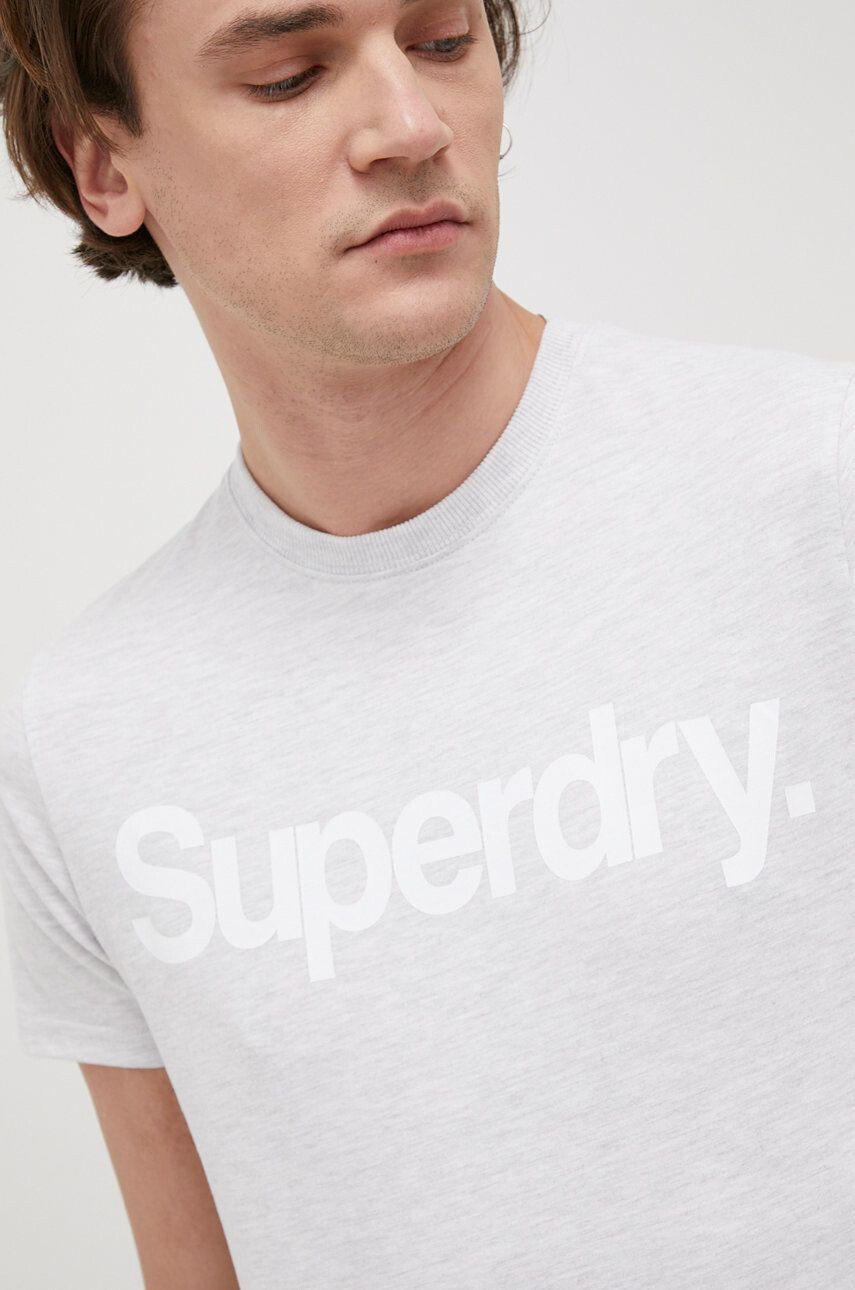 Superdry Tričko pánský šedá barva s potiskem - Pepit.cz