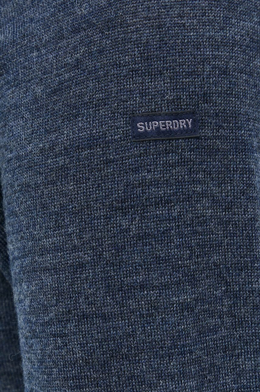 Superdry Vlněný svetr pánský tmavomodrá barva lehký - Pepit.cz