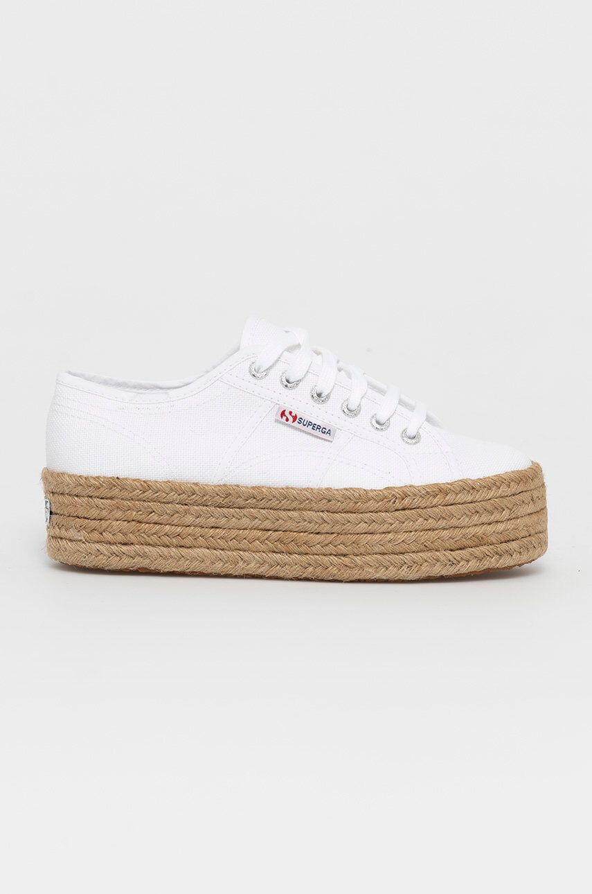 Superga Espadrilky bílá barva na platformě - Pepit.cz