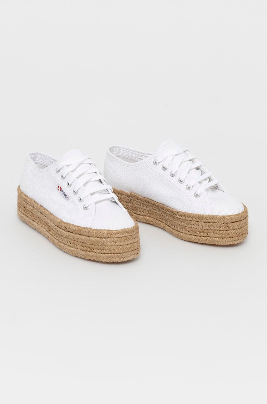 Superga Espadrilky bílá barva na platformě - Pepit.cz