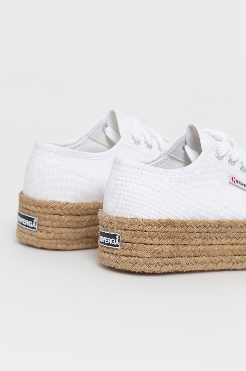 Superga Espadrilky bílá barva na platformě - Pepit.cz