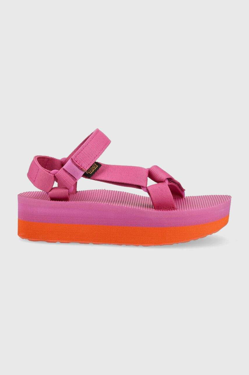 Teva Sandály Flatform Universal dámské růžová barva na platformě 1008844 - Pepit.cz