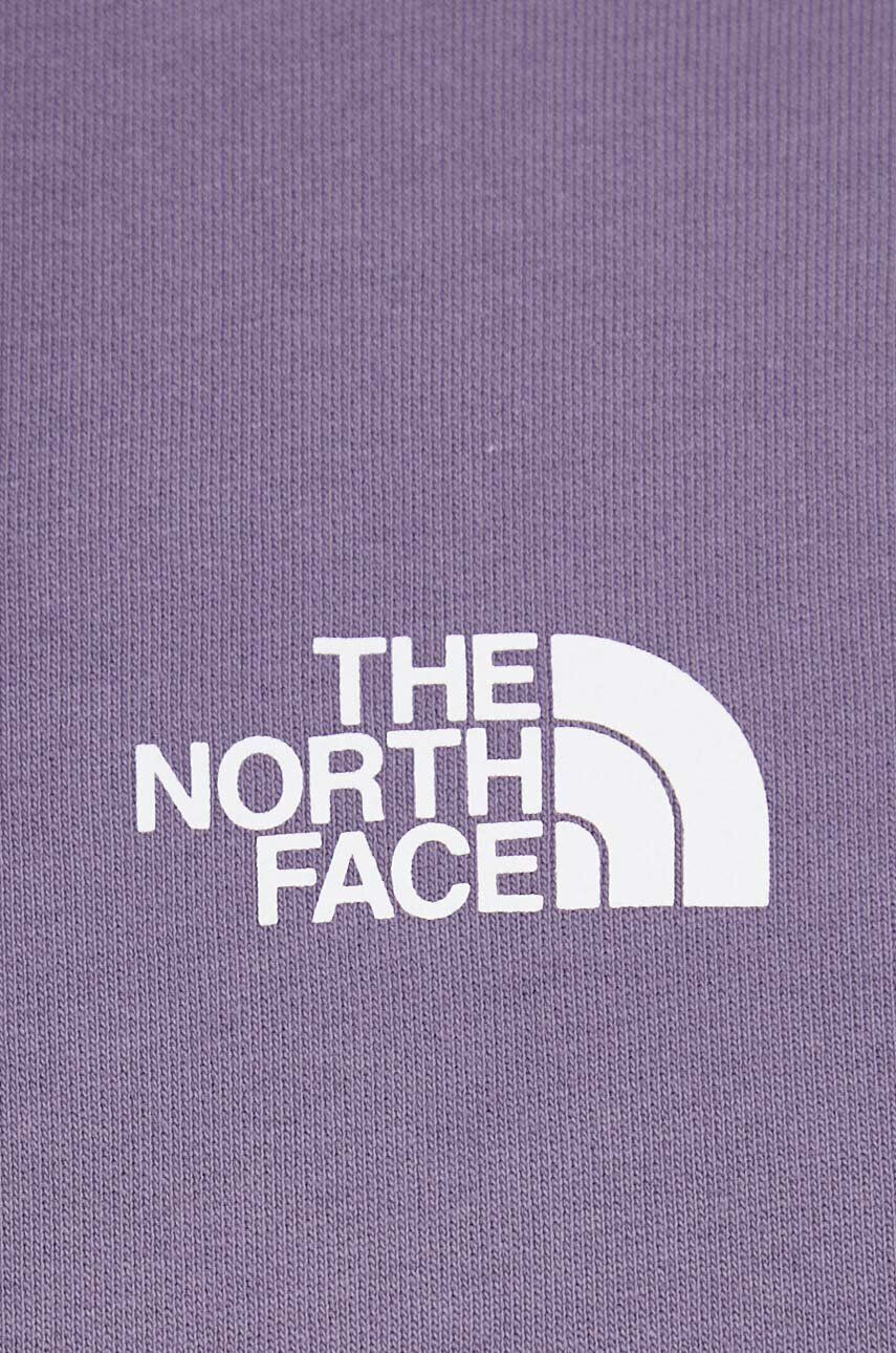 The North Face Bavlněná mikina pánská fialová barva s kapucí s potiskem - Pepit.cz