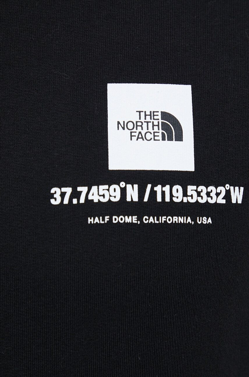 The North Face Bavlněná mikina pánská černá barva s potiskem - Pepit.cz