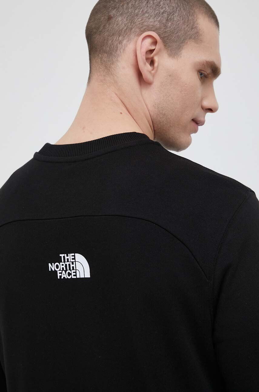 The North Face Bavlněná mikina pánská černá barva s potiskem - Pepit.cz