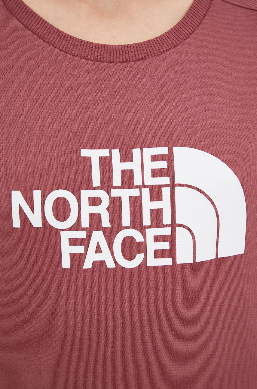 The North Face Bavlněná mikina dámská vínová barva s potiskem - Pepit.cz