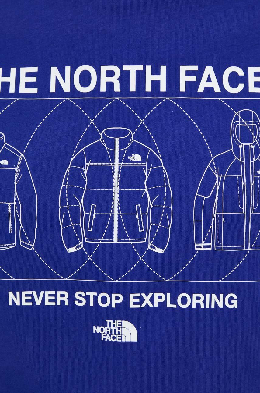 The North Face Bavlněné tričko fialová barva s potiskem - Pepit.cz