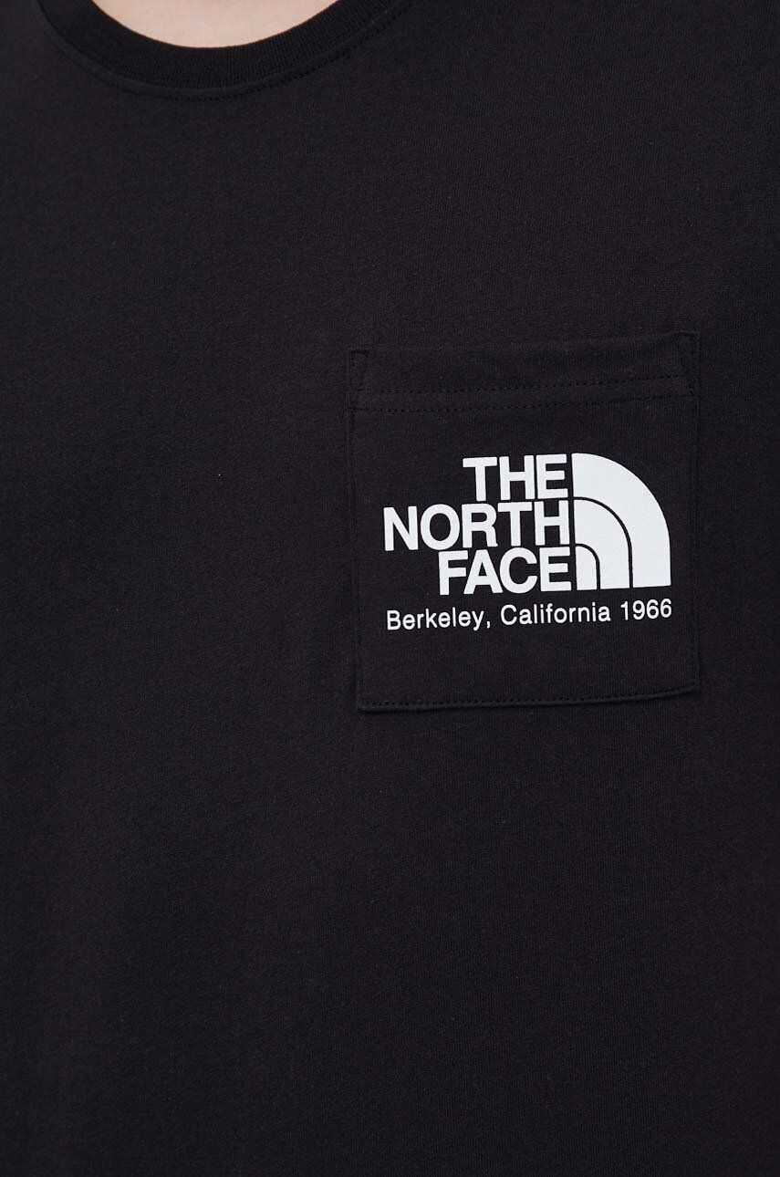 The North Face Bavlněné tričko černá barva s potiskem - Pepit.cz