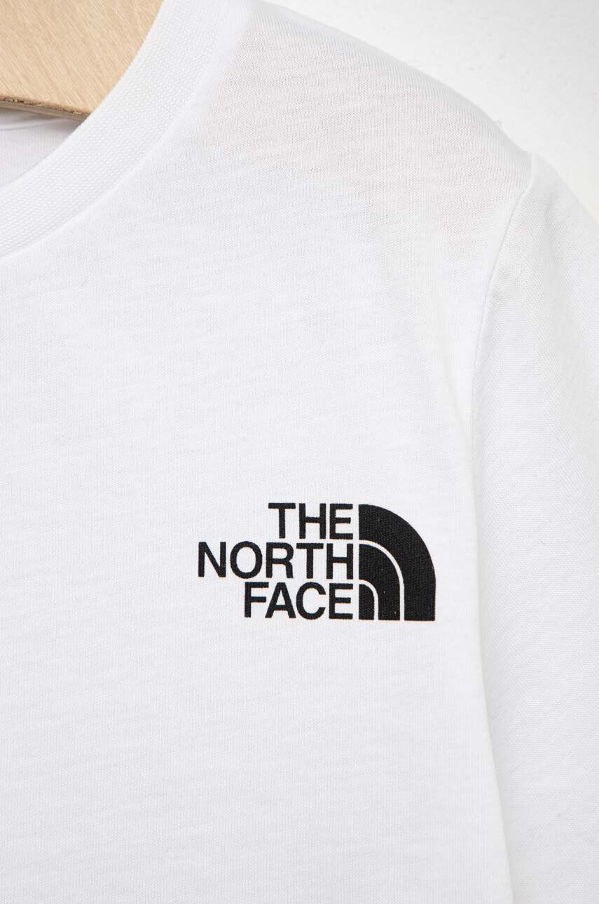 The North Face Dětské bavlněné tričko bílá barva s potiskem - Pepit.cz