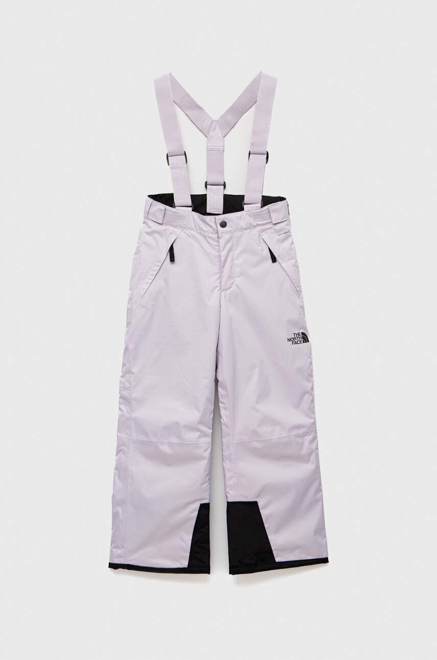 The North Face Dětské lyžařské kalhoty TEEN SNOWQUEST SUSPENDER fialová barva - Pepit.cz