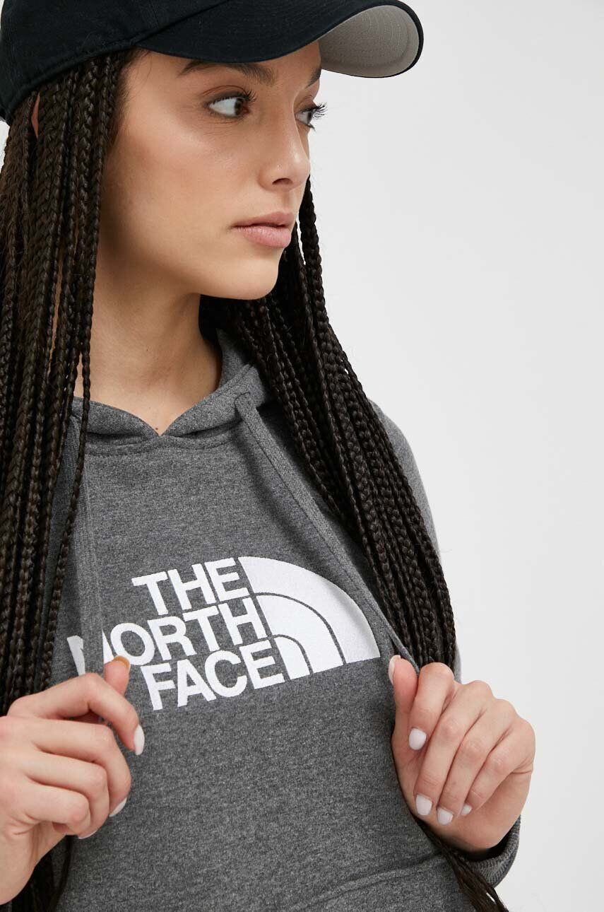 The North Face Mikina dámská šedá barva s kapucí melanžová NF0A55ECDYY1-DYY1 - Pepit.cz