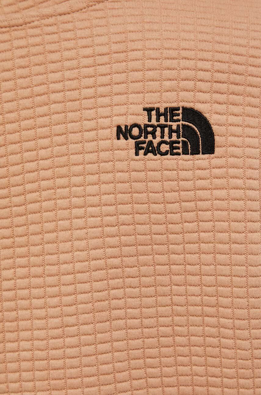 The North Face Mikina dámská hnědá barva s kapucí s aplikací - Pepit.cz