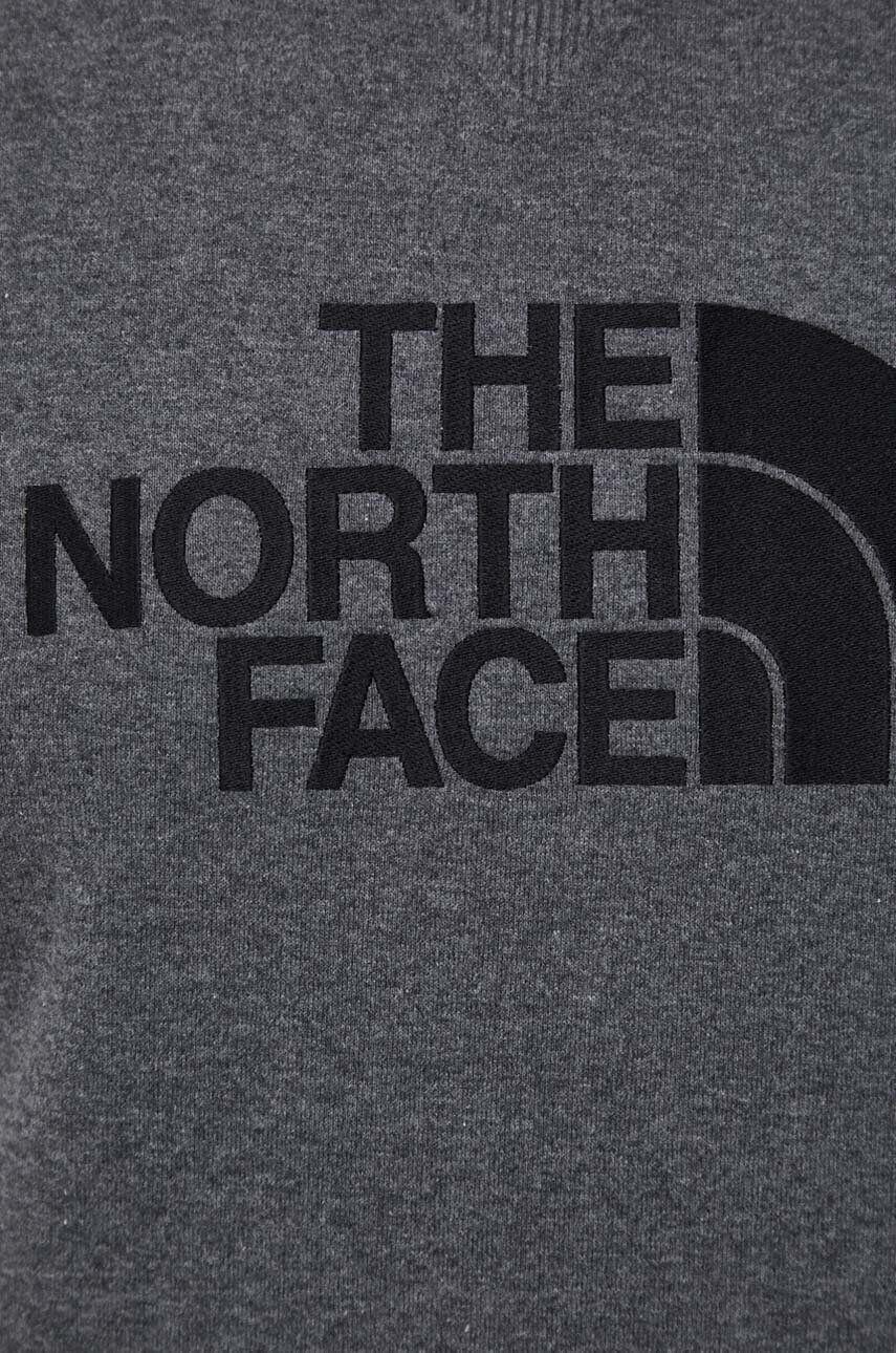 The North Face Mikina pánská šedá barva s aplikací - Pepit.cz