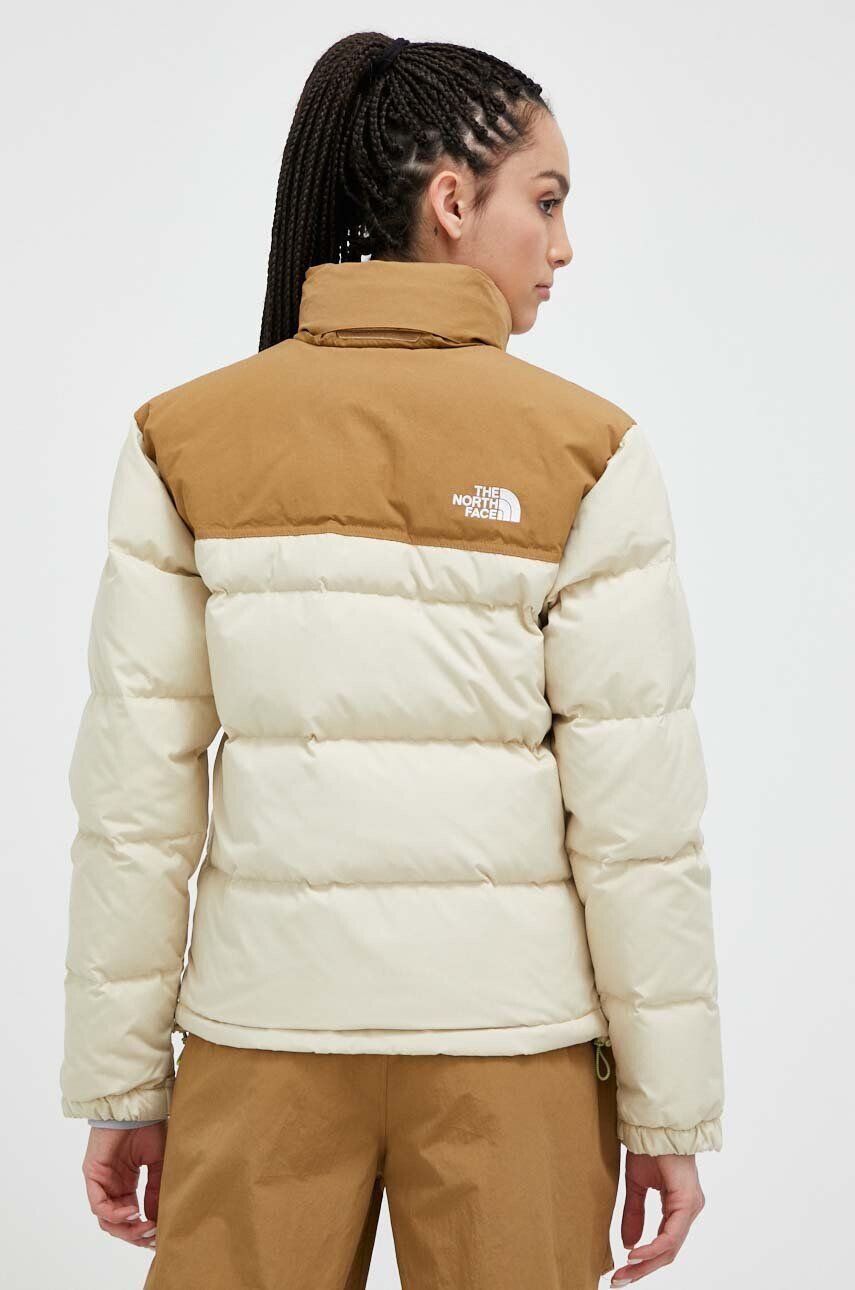 The North Face Péřová bunda 92 LOW-FI HI-TEK NUPTSE JACKET dámská béžová barva zimní - Pepit.cz