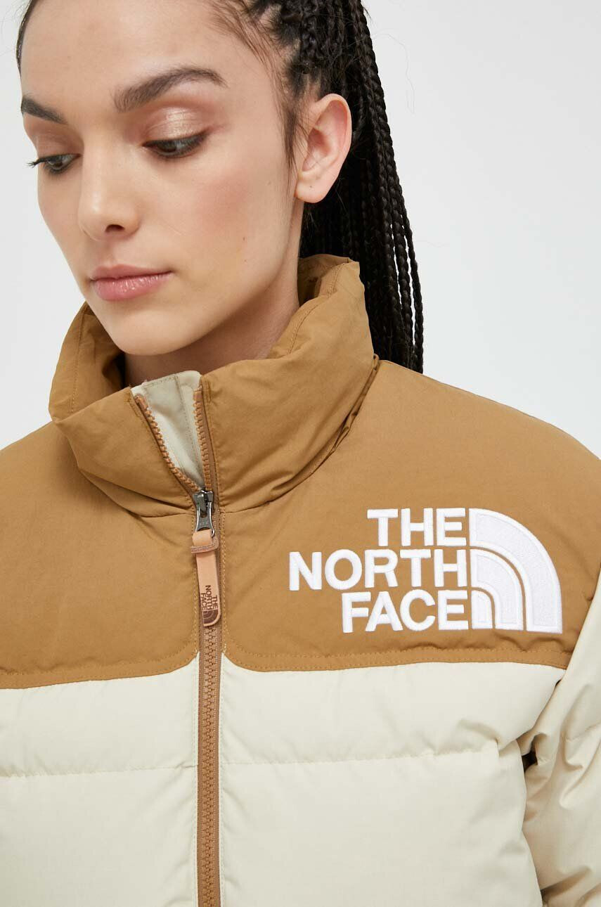 The North Face Péřová bunda 92 LOW-FI HI-TEK NUPTSE JACKET dámská béžová barva zimní - Pepit.cz