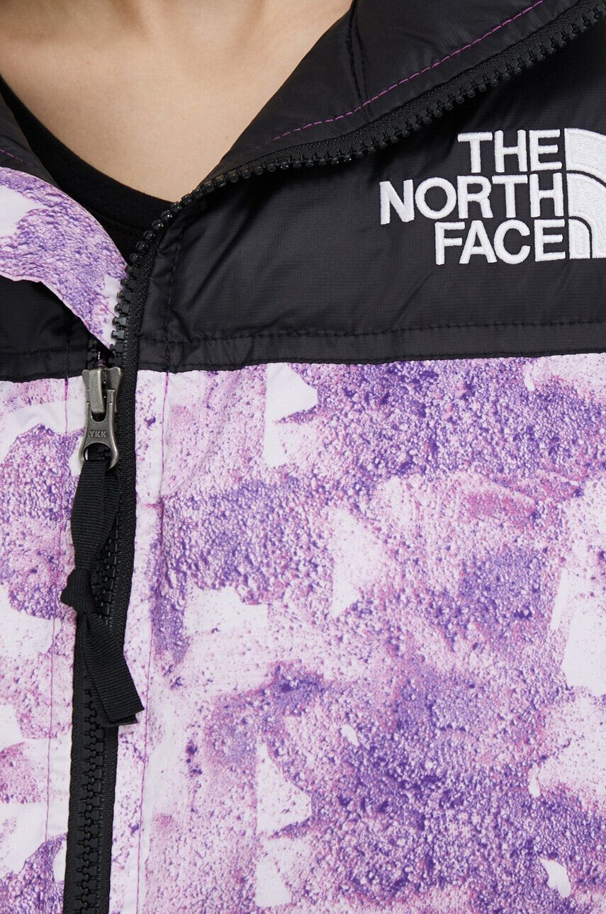 The North Face Péřová bunda NUPTSE SHORT JACKET dámská fialová barva zimní - Pepit.cz