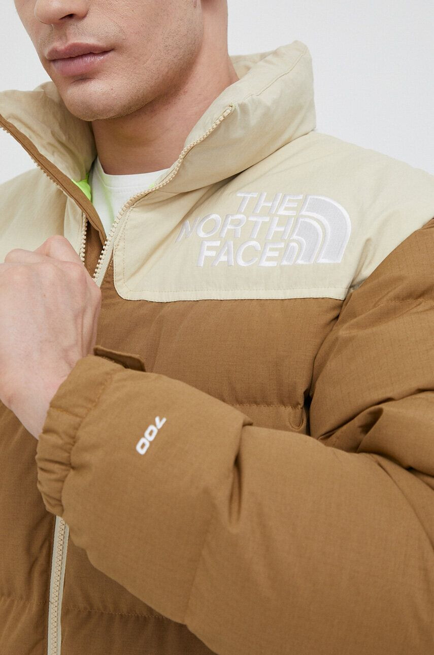 The North Face Péřová sportovní bunda 92 Low-Fi Hi-Tek Nuptse hnědá barva - Pepit.cz