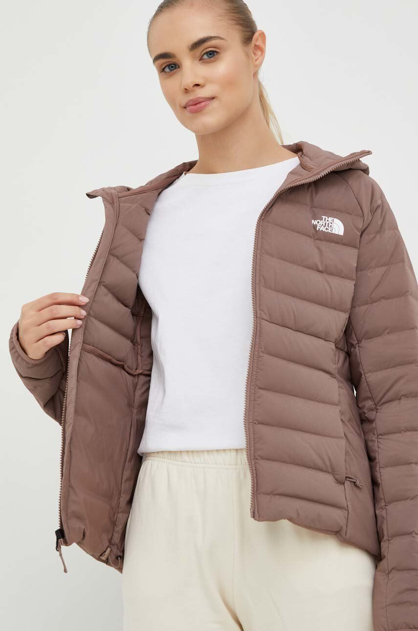 The North Face Péřová sportovní bunda Belleview hnědá barva - Pepit.cz