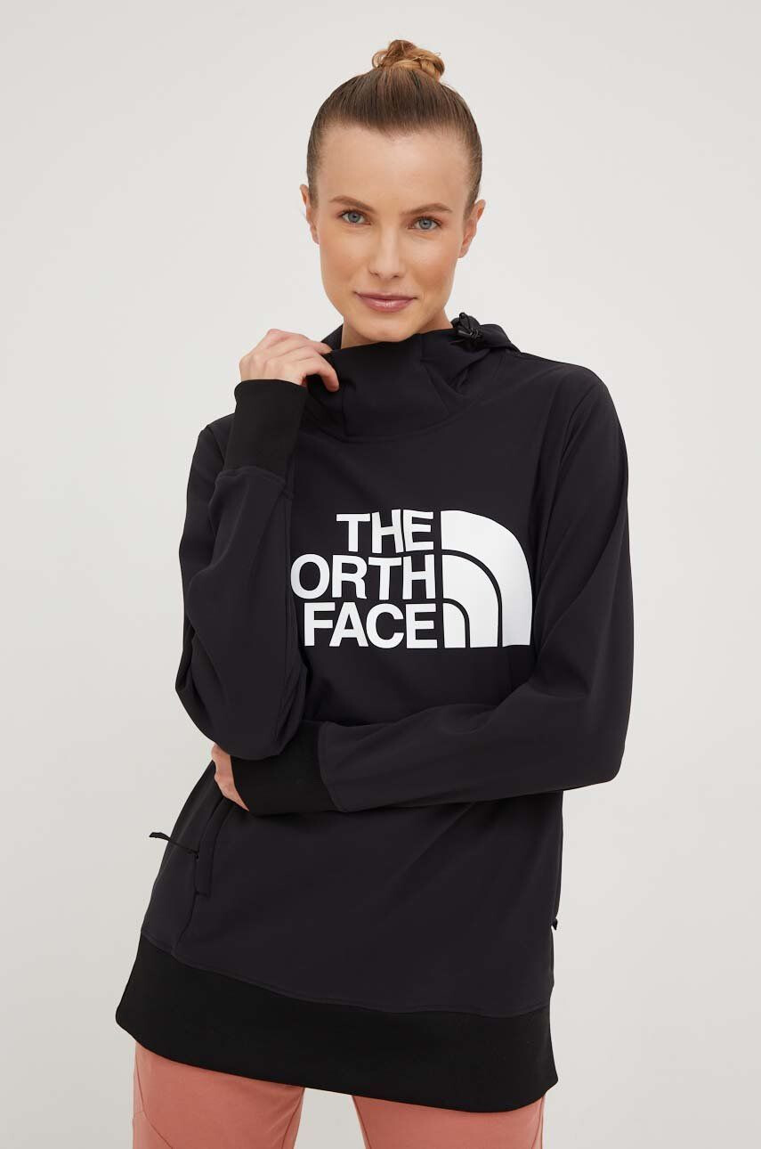 The North Face Sportovní mikina Tenko černá barva s kapucí s potiskem - Pepit.cz