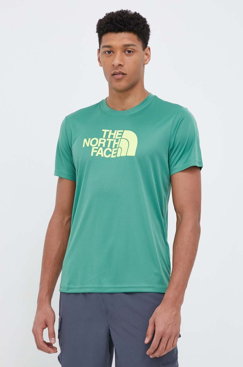 The North Face Sportovní triko Reaxion Easy zelená barva s potiskem - Pepit.cz