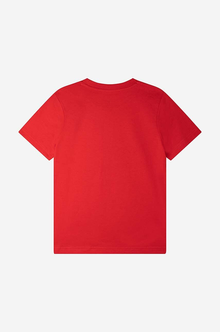 Timberland Dětské bavlněné tričko Short Sleeves Tee-shirt červená barva s potiskem - Pepit.cz