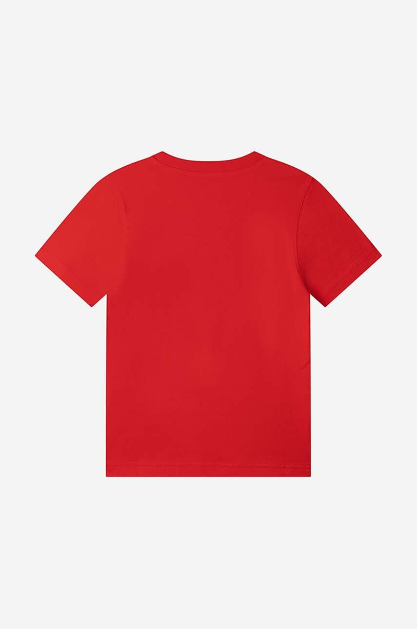 Timberland Dětské bavlněné tričko Short Sleeves Tee-shirt červená barva s potiskem - Pepit.cz