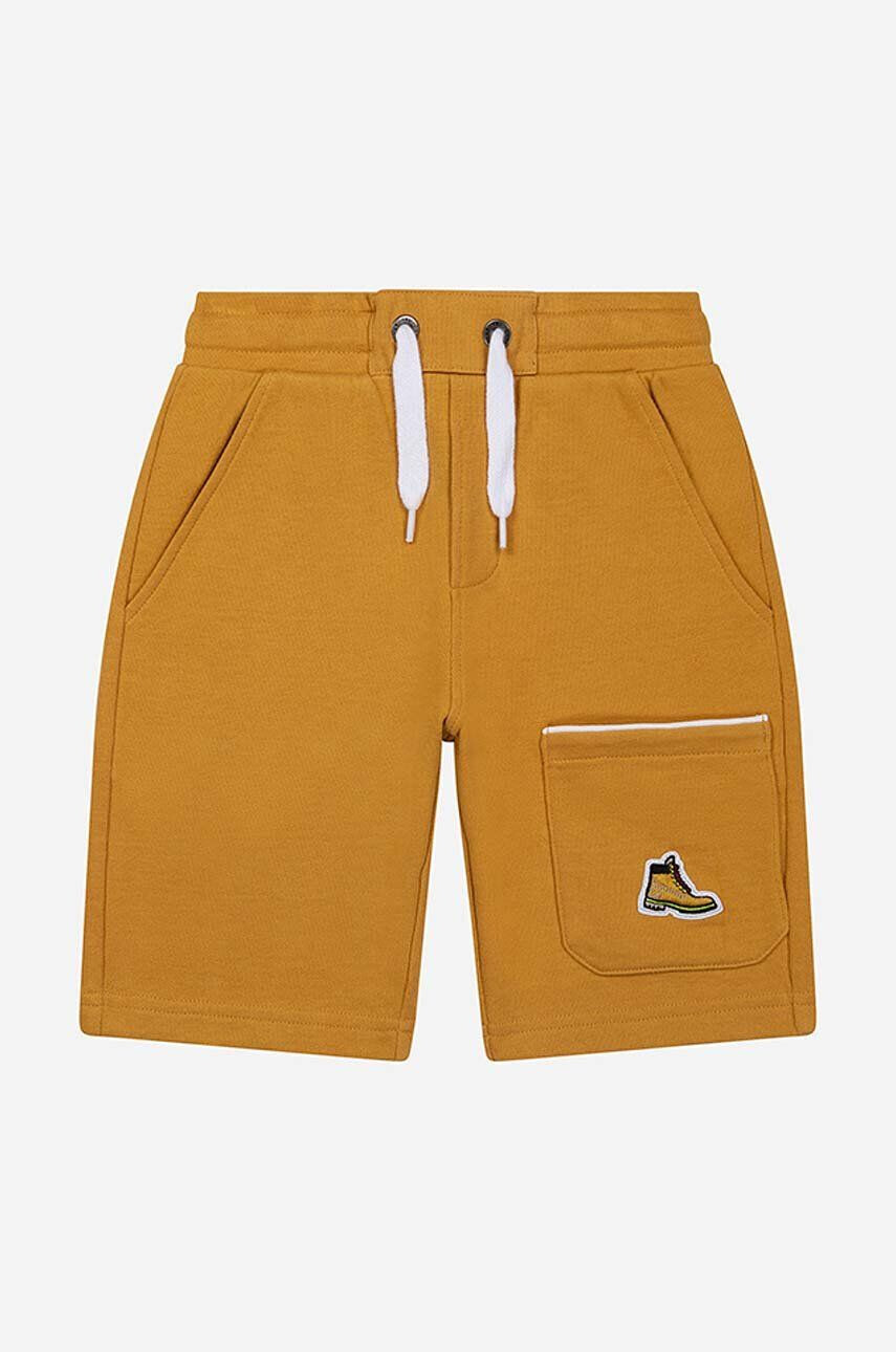 Timberland Dětské kraťasy Bermuda Shorts žlutá barva hladké nastavitelný pas - Pepit.cz