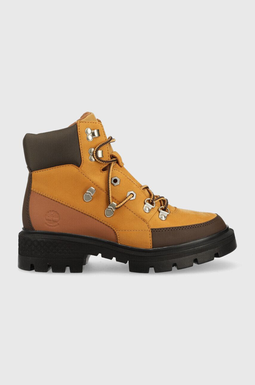 Timberland Farmářky Cortina Valley Hiker WP dámské hnědá barva na plochém podpatku - Pepit.cz