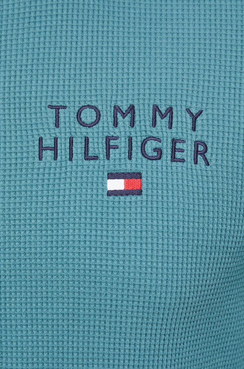 Tommy Hilfiger Bavlněná mikina zelená barva s aplikací - Pepit.cz