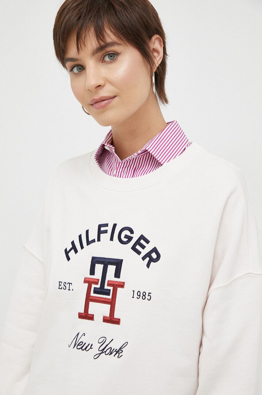 Tommy Hilfiger Bavlněná mikina pánská oranžová barva s kapucí s aplikací - Pepit.cz