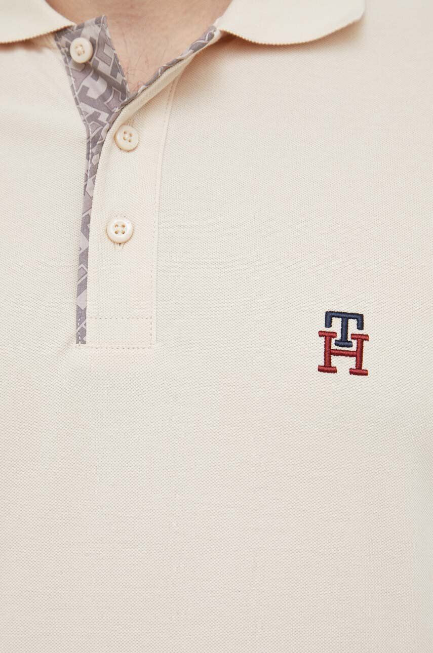 Tommy Hilfiger Bavlněné polo tričko béžová barva s aplikací - Pepit.cz