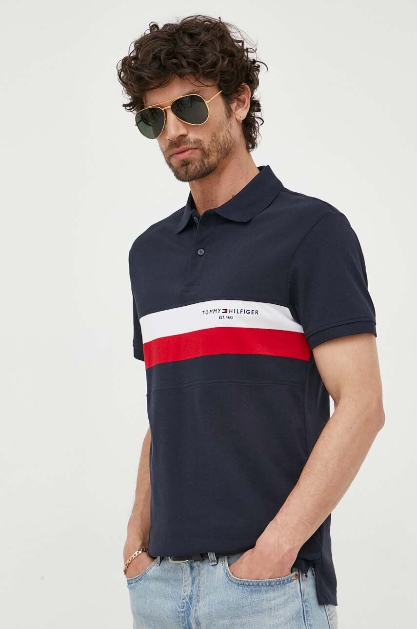 Tommy Hilfiger Bavlněné polo tričko tmavomodrá barva - Pepit.cz