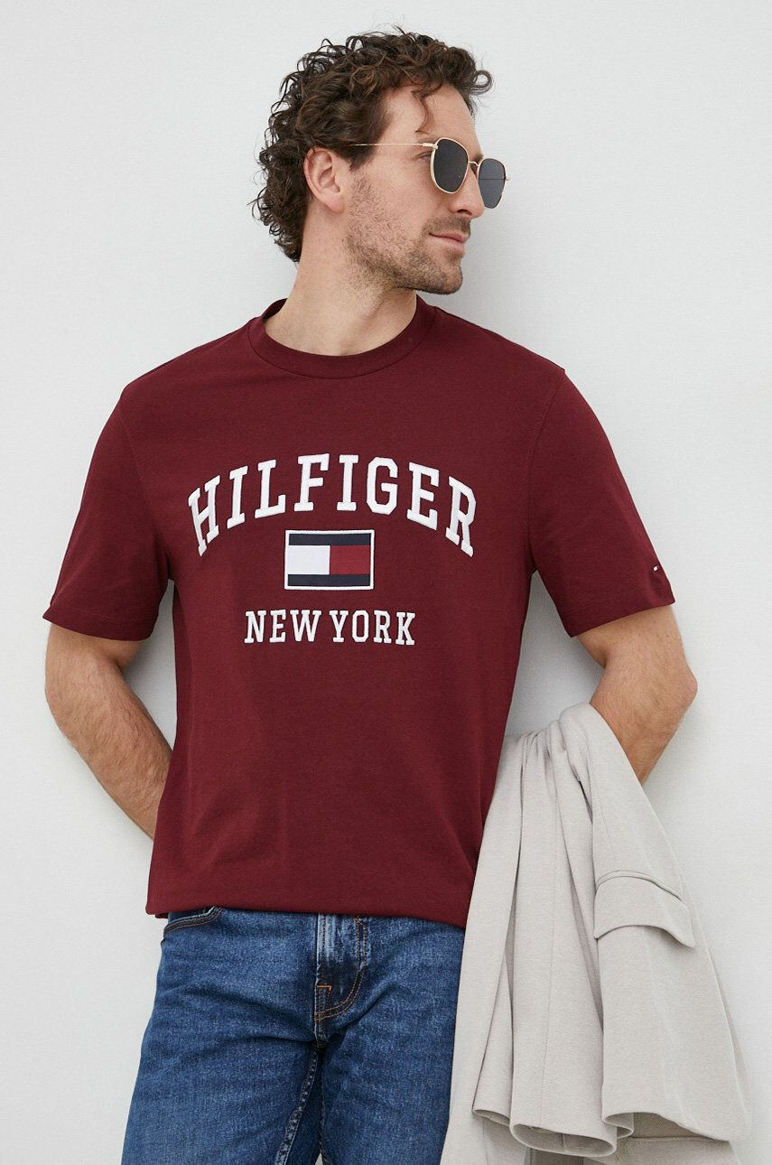 Tommy Hilfiger Bavlněné tričko žlutá barva - Pepit.cz