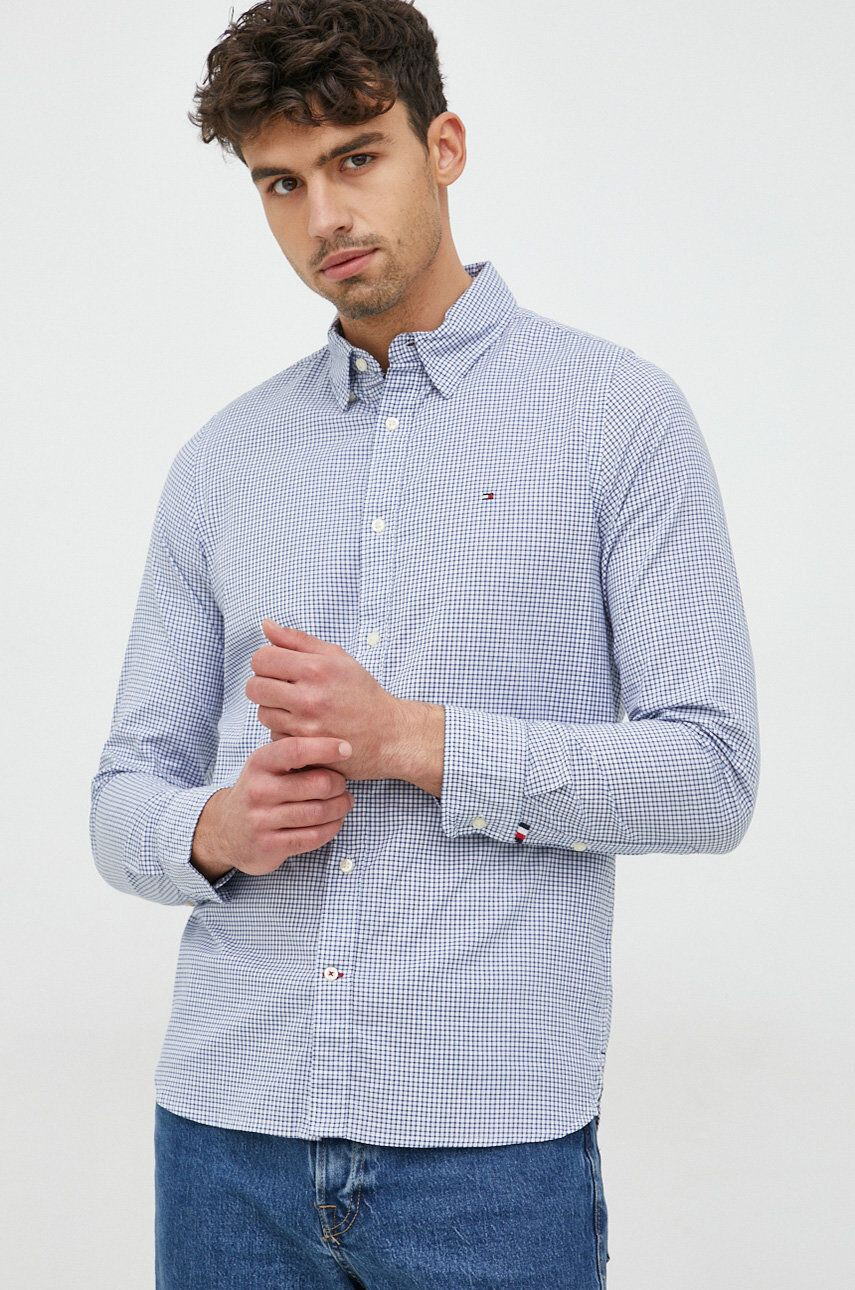 Tommy Hilfiger Bavlněné tričko slim s límečkem button-down - Pepit.cz