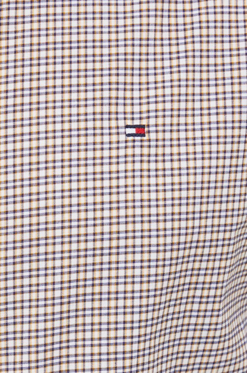 Tommy Hilfiger Bavlněné tričko béžová barva slim s límečkem button-down - Pepit.cz