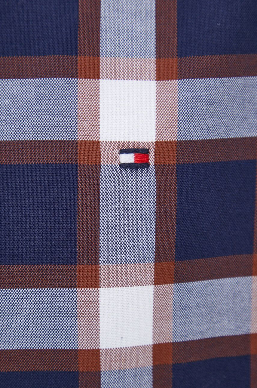 Tommy Hilfiger Bavlněné tričko tmavomodrá barva slim s límečkem button-down - Pepit.cz