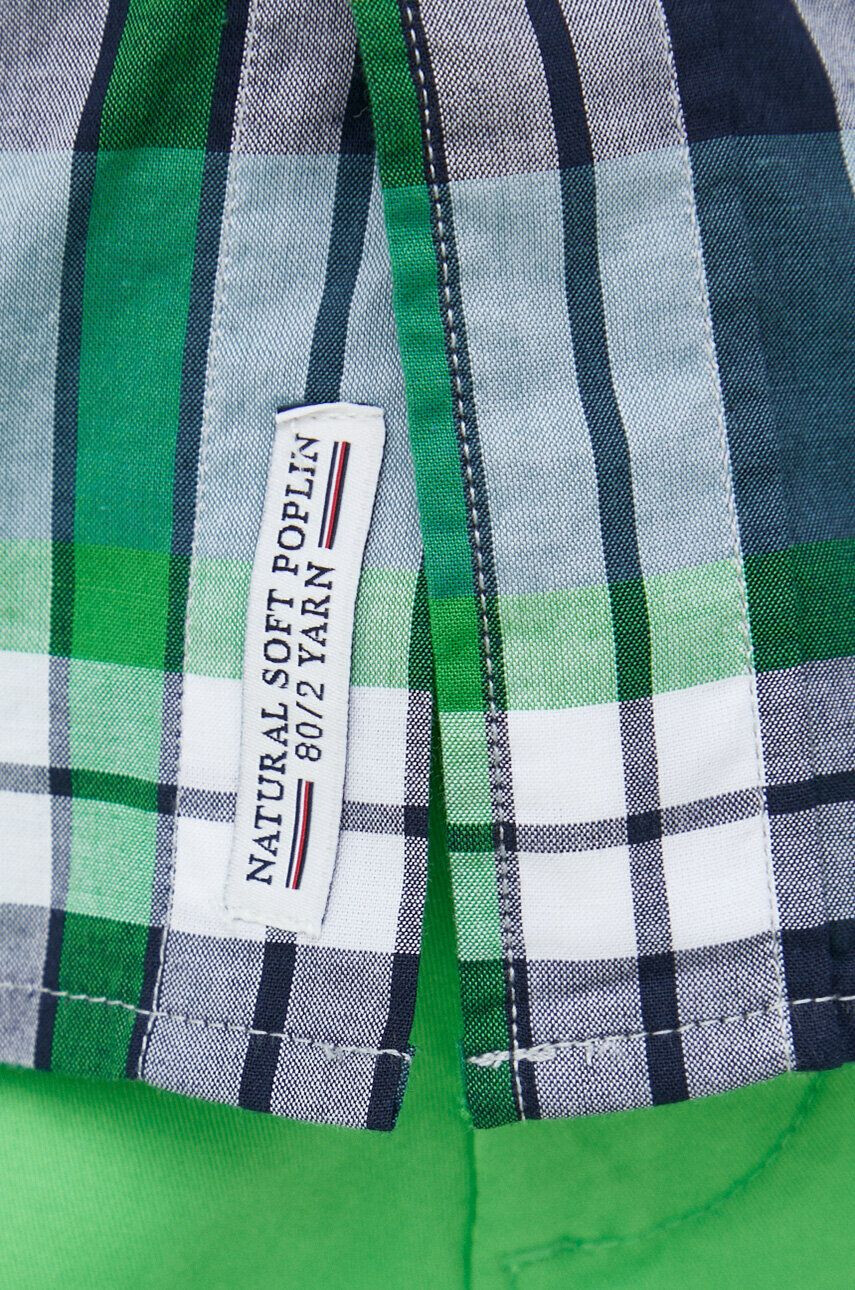 Tommy Hilfiger Bavlněné tričko zelená barva regular s límečkem button-down - Pepit.cz