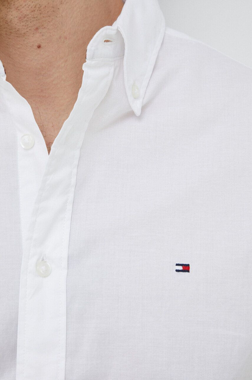 Tommy Hilfiger Košile červená barva slim s límečkem button-down - Pepit.cz