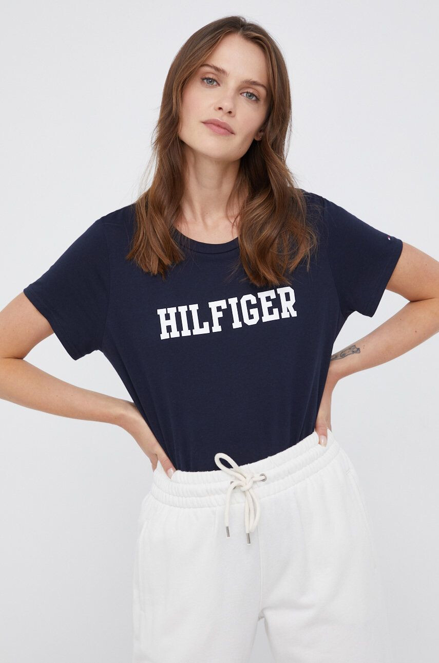 Tommy Hilfiger Bavlněné tričko tmavomodrá barva - Pepit.cz