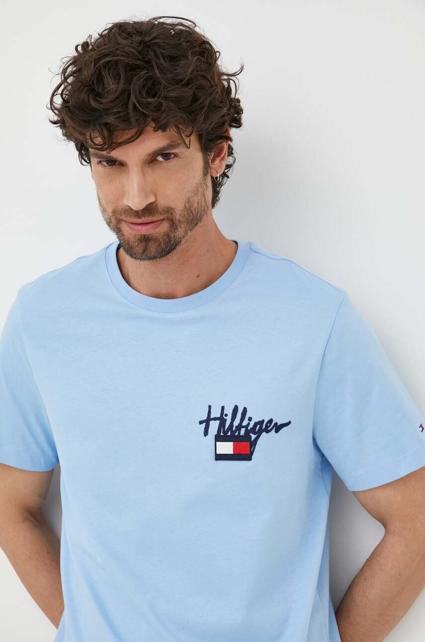 Tommy Hilfiger Bavlněné tričko s aplikací - Pepit.cz