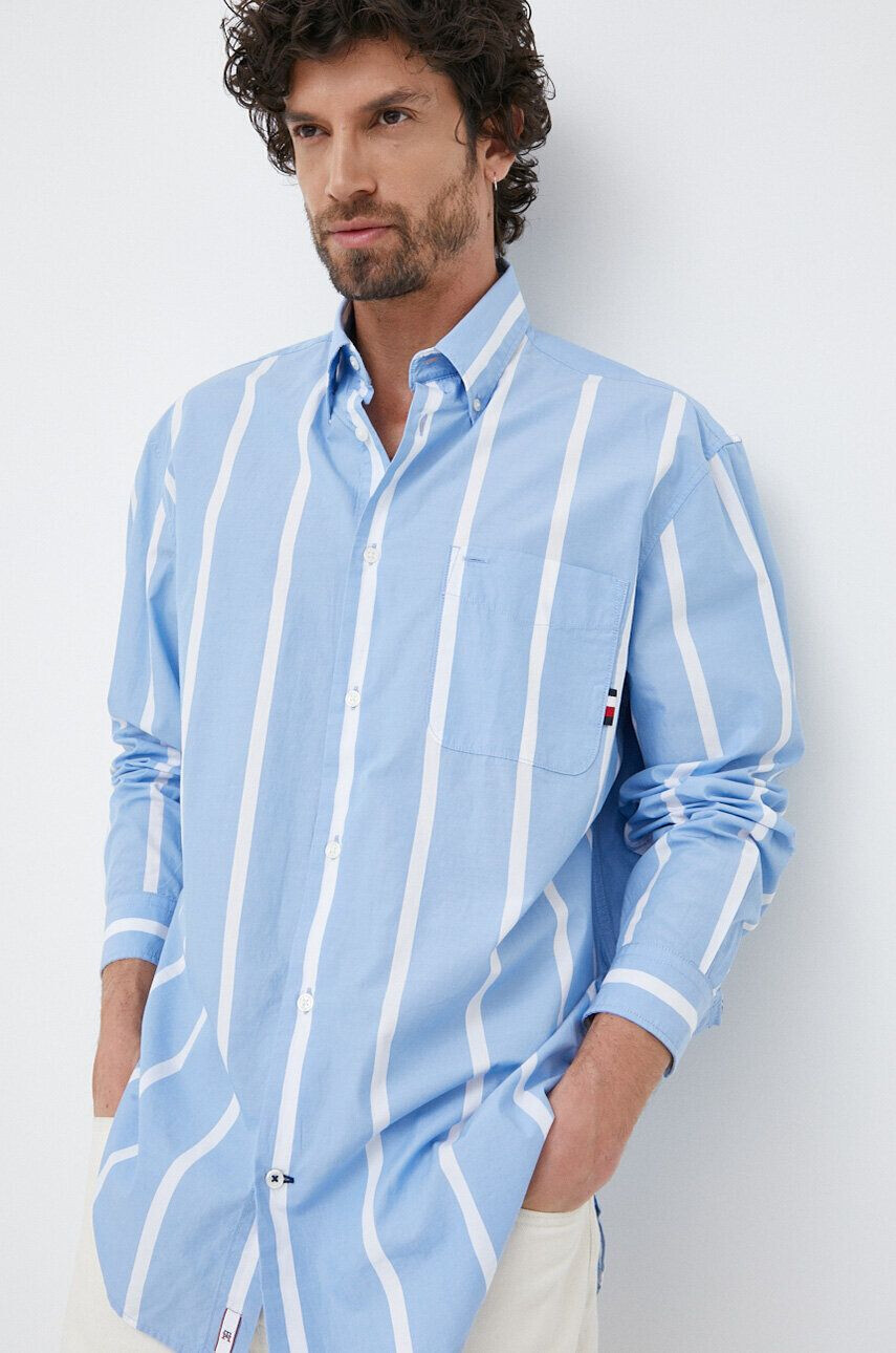 Tommy Hilfiger Bavlněné tričko regular s límečkem button-down - Pepit.cz