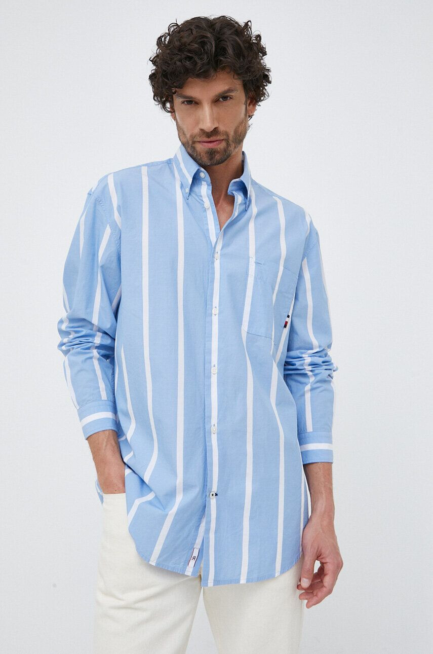 Tommy Hilfiger Bavlněné tričko regular s límečkem button-down - Pepit.cz