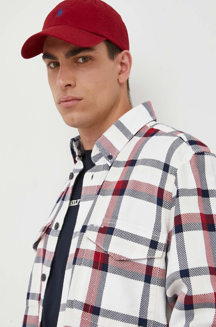 Tommy Hilfiger Košile bílá barva relaxed s límečkem button-down - Pepit.cz