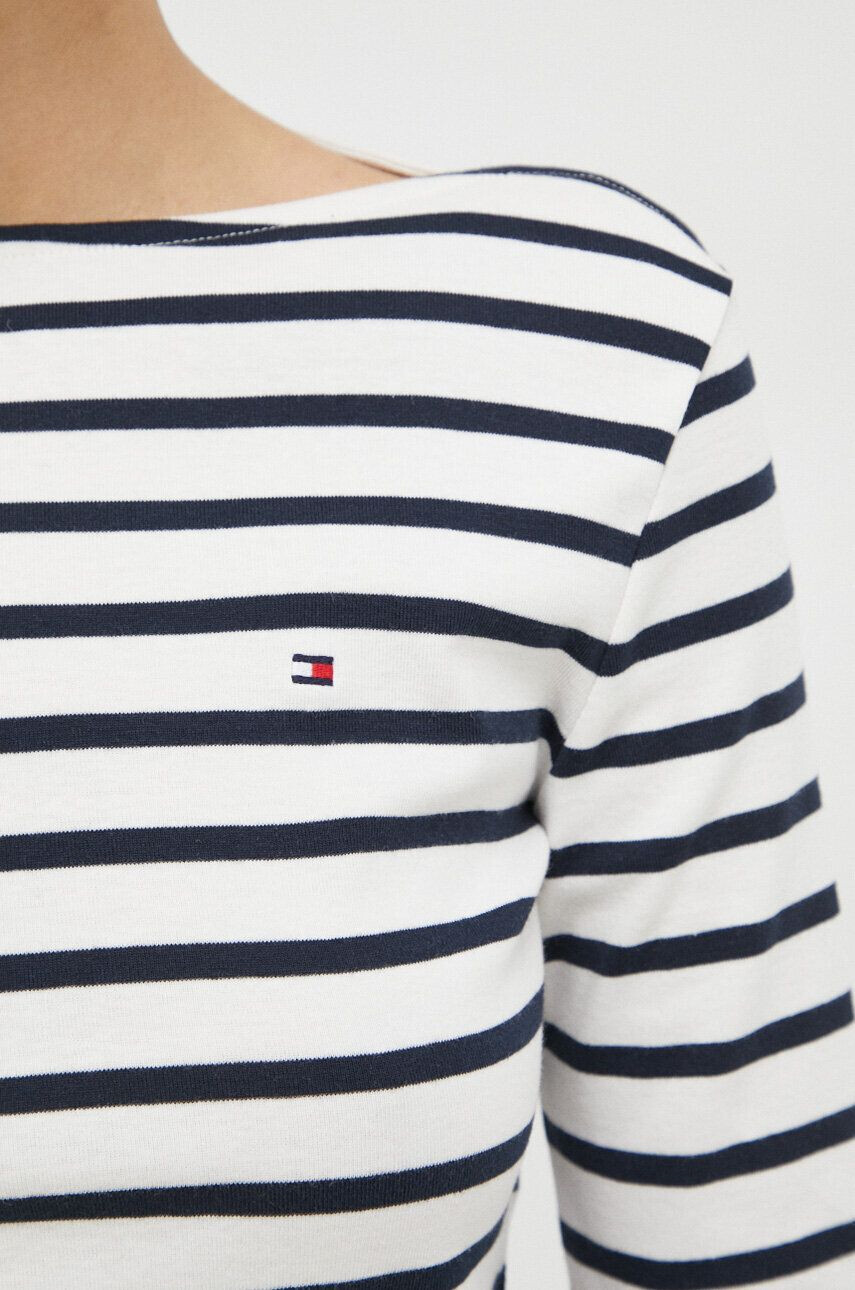 Tommy Hilfiger Bavlněné tričko s dlouhým rukávem bílá barva - Pepit.cz