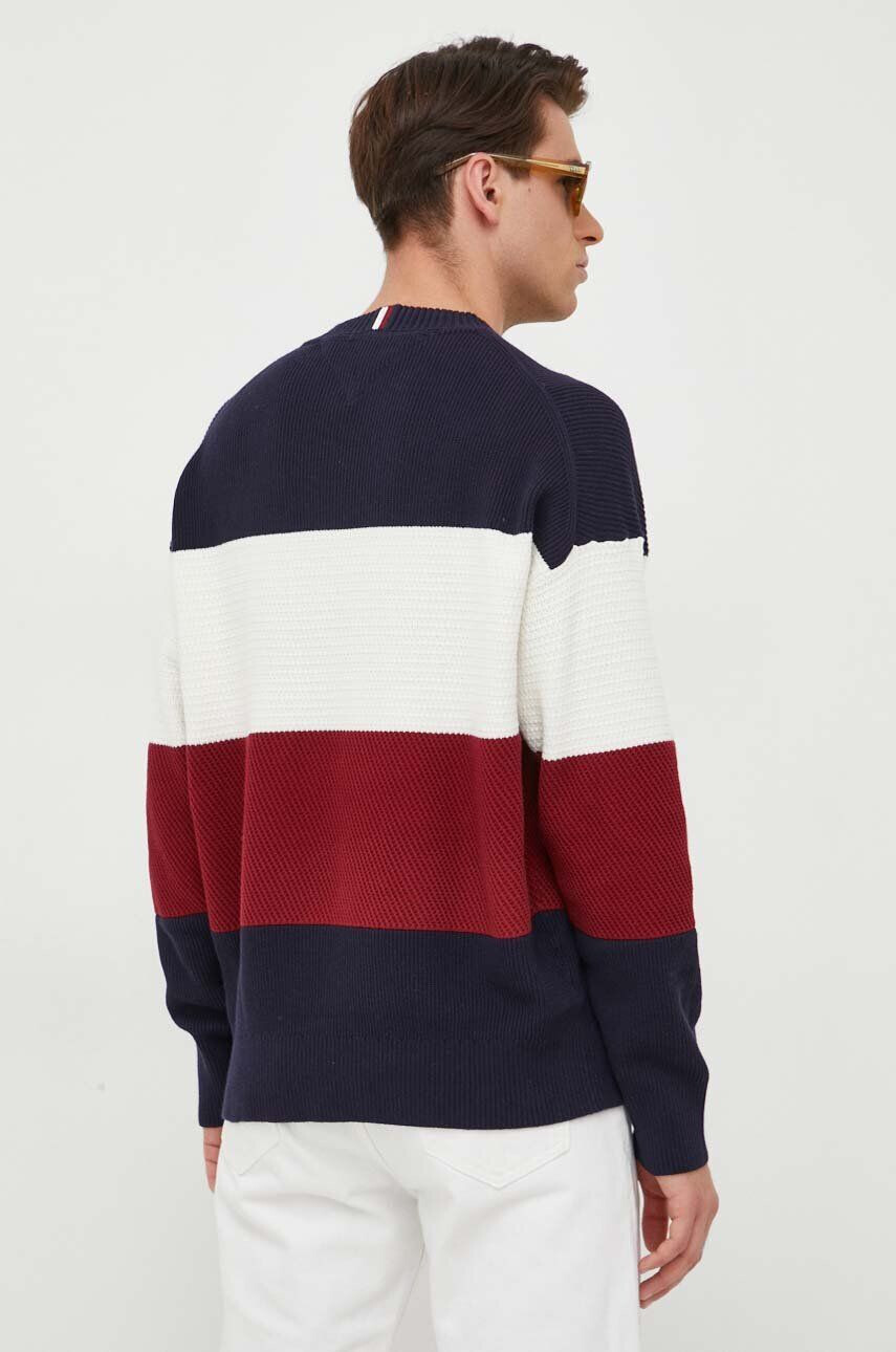 Tommy Hilfiger Bavlněný svetr tmavomodrá barva hřejivý - Pepit.cz