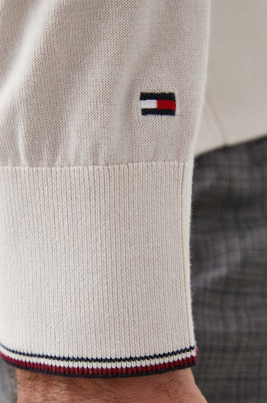 Tommy Hilfiger Bavlněný svetr béžová barva lehký - Pepit.cz