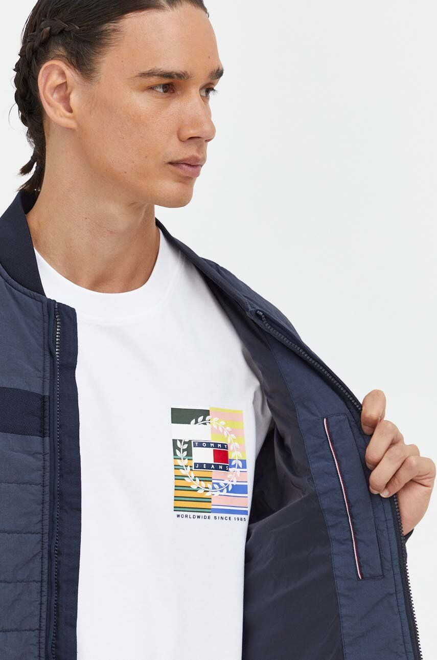 Tommy Hilfiger Bomber bunda tmavomodrá barva přechodná - Pepit.cz