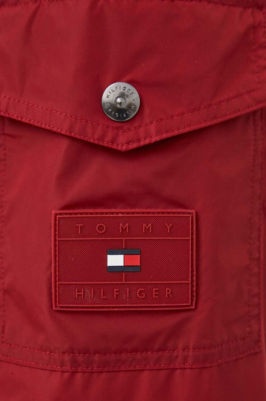 Tommy Hilfiger Bomber bunda červená barva přechodná - Pepit.cz