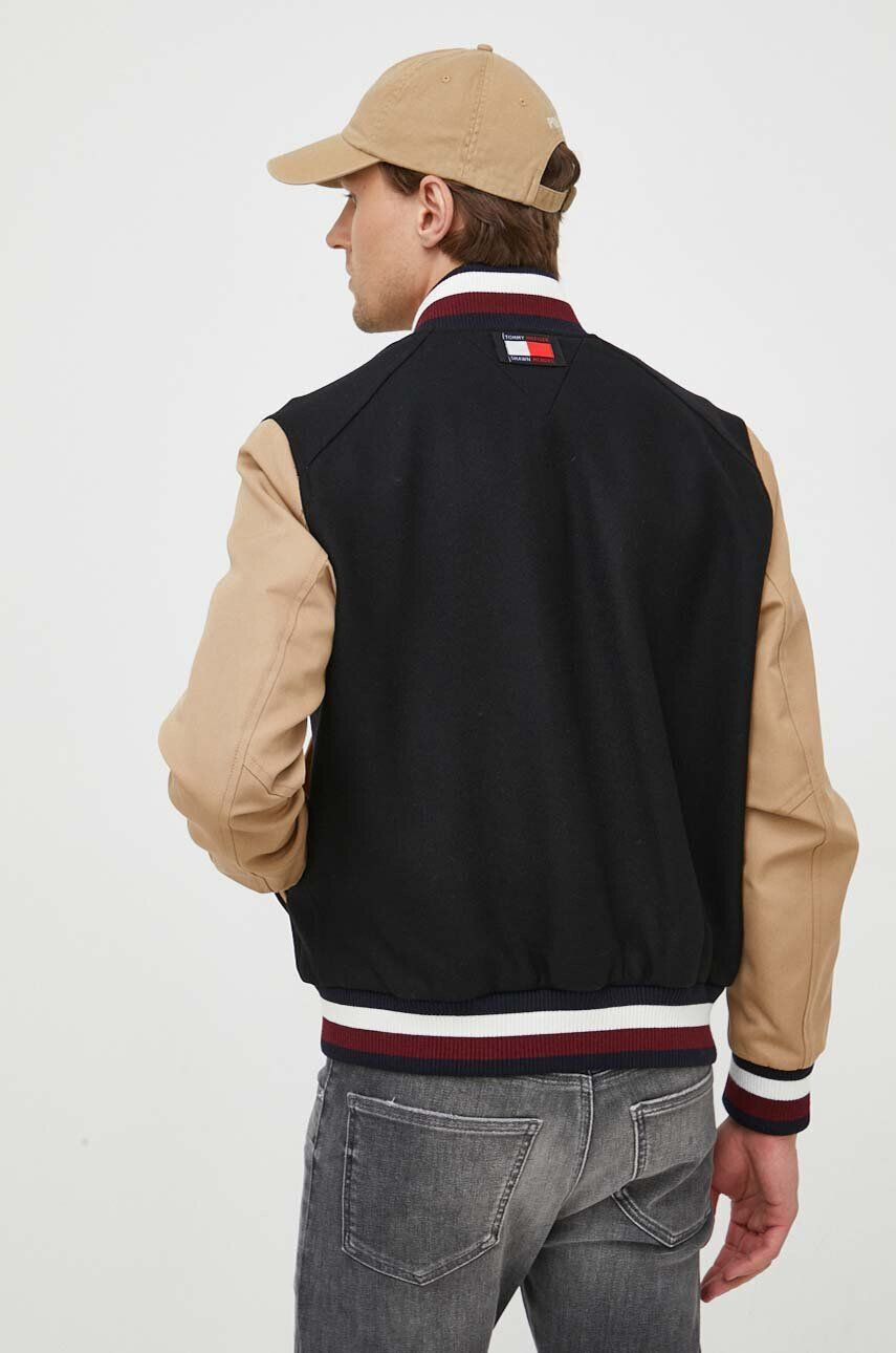 Tommy Hilfiger Bomber bunda x Shawn Mendes černá barva přechodná - Pepit.cz