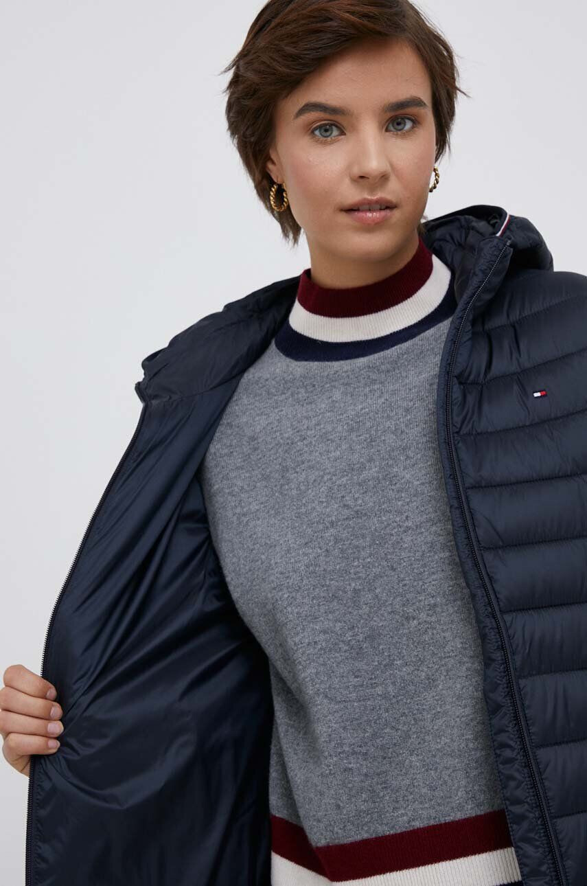 Tommy Hilfiger Bunda dámská tmavomodrá barva přechodná - Pepit.cz